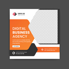 Digital business agency social media post template design vector