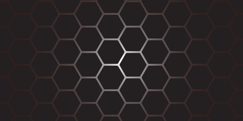 abstract black and white background with hexagons