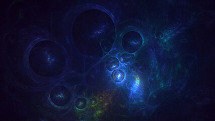 3D rendering abstract multicolor fractal light background