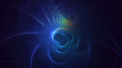 3D rendering abstract multicolor fractal light background