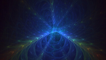 3D rendering abstract multicolor fractal light background