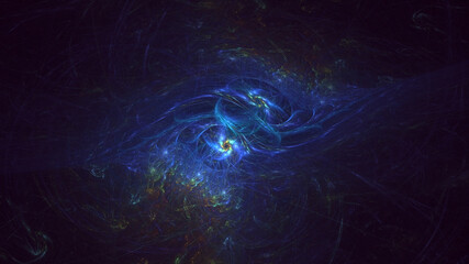 3D rendering abstract multicolor fractal light background