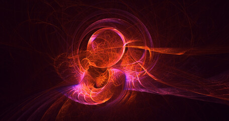 3D rendering abstract colorful fractal light background