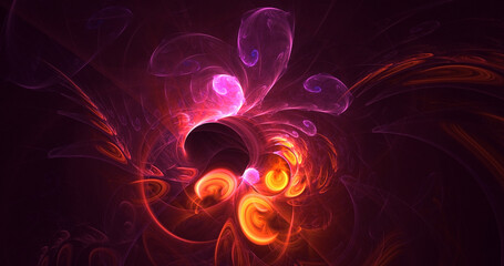 3D rendering abstract colorful fractal light background