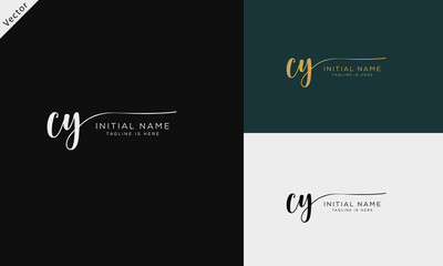 CTY YC Signature initial logo template vector
