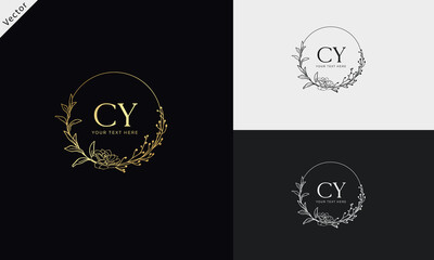 Naklejka premium CTY YC Signature initial logo template vector