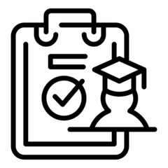 Student clipboard icon outline vector. University building