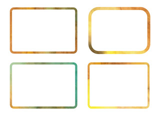 frames rectangle set watercolor inside isolated vector  background