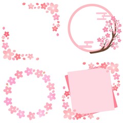 桜のフレーム イラスト素材 卒業式 入学式 メッセージカード