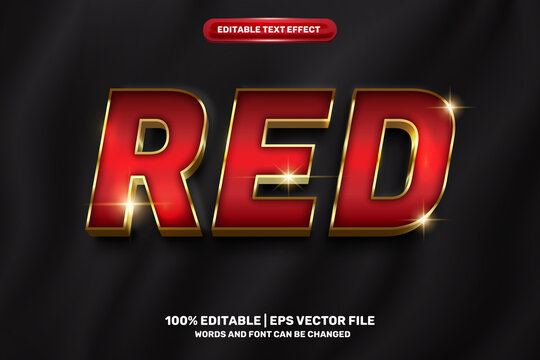 Shiny luxury red gold bold 3d editable text effect