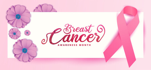 Breast cancer october awareness month heart pink balloons banner background,vector illustration