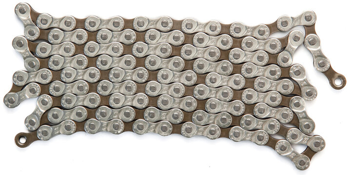 New M-Wave 8-speed 116-link Bicycle Chain Isolated on White Background