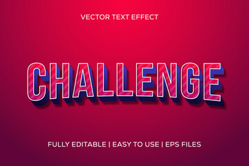 challenge vector text effect fully editable