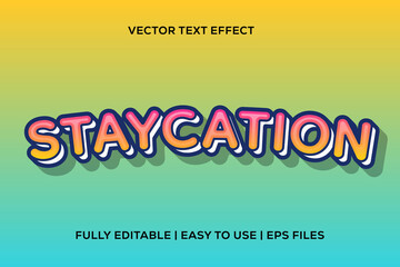 editable vector text effect staycation