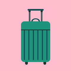 Travelling Bag Cartoon Flat Vector Illustration