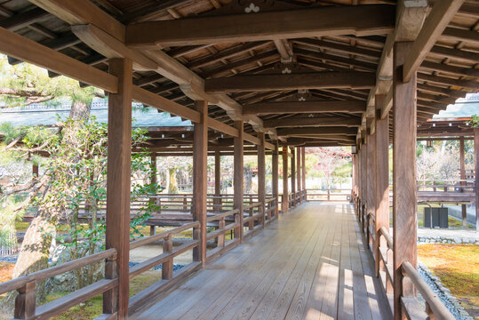 Kyoto, Japan - Feb 24 2018: Daikaku-ji Temple in Kyoto, Japan. The site was originally a residence of Emperor Saga (786-842).