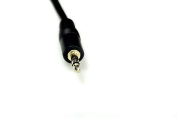 phone jack in a closeup on a white background