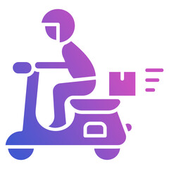 Motorcycle Delivery flat gradient icon