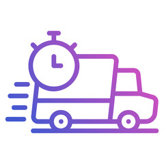 Fast Delivery Truck line gradient icon