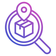 Tracking Delivery line gradient icon