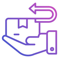 Return delivery line gradient icon