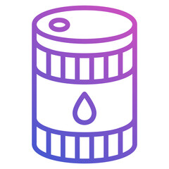 Oil Barrel line gradient icon