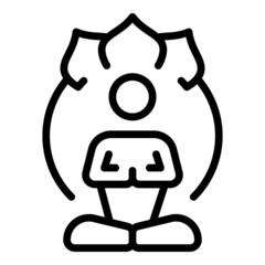 Meditation exercise icon outline vector. Happy yoga