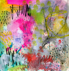 Detail of modern abstract mixed media art