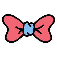 Bow Tie filled line color icon