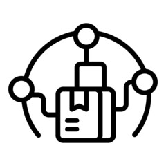 Parcel description icon outline vector. Export box