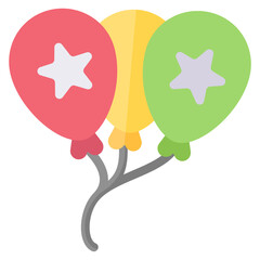 Balloon new year flat icon