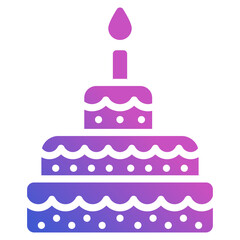 Cake party flat gradient icon