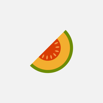 Melon logo vector. melon on white background. Half sliced melon.