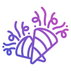 Confetti line gradient icon