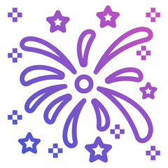 Firework line gradient icon