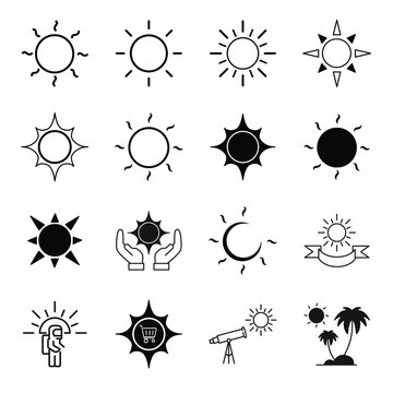 sun icons  symbol vector elements for infographic web