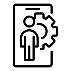 Phone tutorial icon outline vector. Video webinar