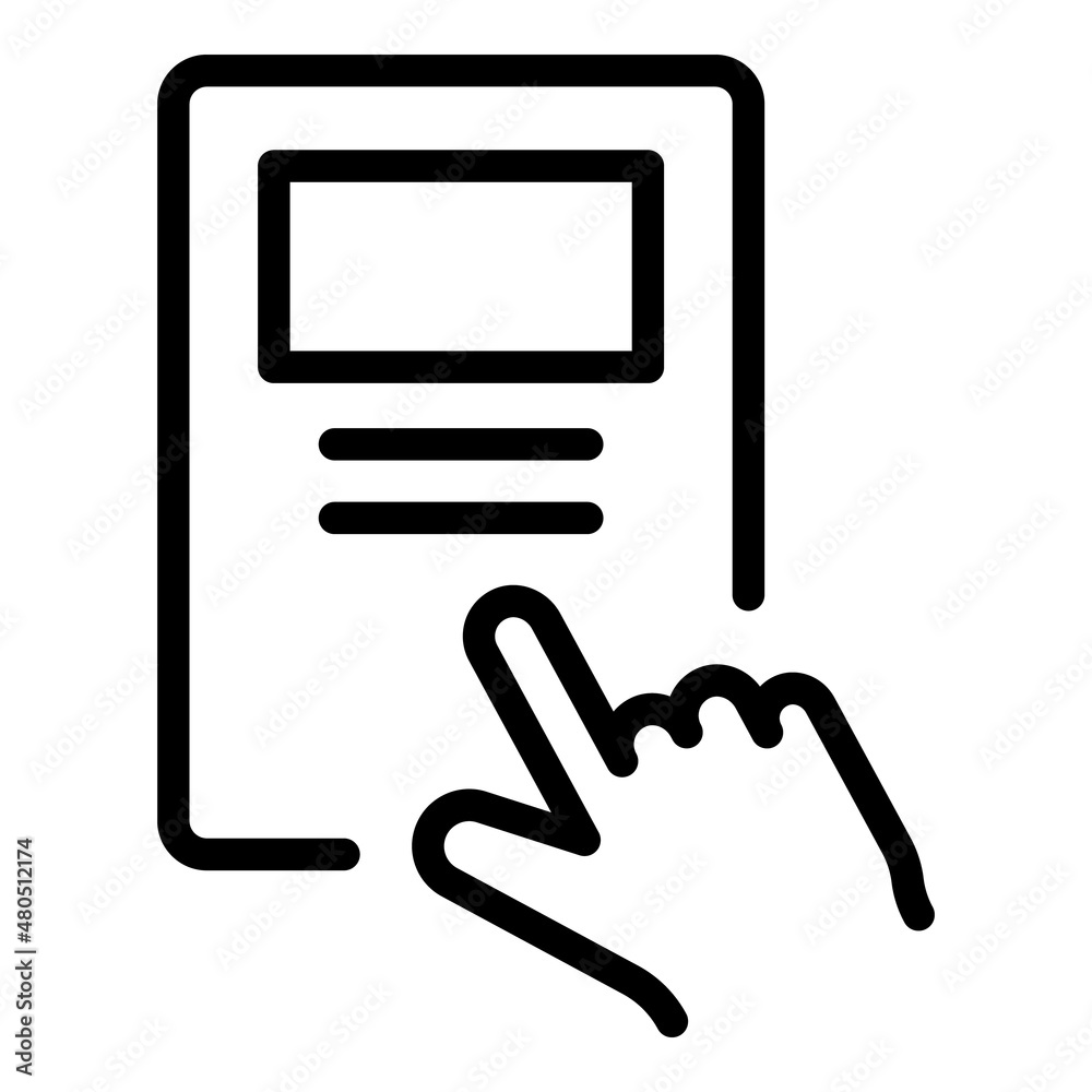 Poster click online tutorial icon outline vector. video computer