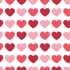 Seamless heart pattern for Valentine's Day. Symbol of love: heart. Vector image in a flat design.