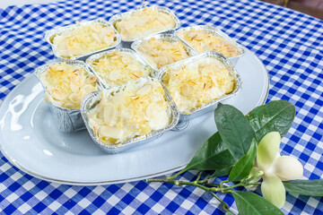 Kediri, Indonesia - January, 15, 2022: Klappertaart Coconut Cake