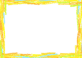 Obraz premium クレヨンで描いたフレーム 黄色