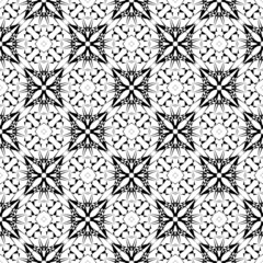 Fototapeta premium Geometric seamless pattern, ornament, abstract black and white background, fashion print, vector decorative texture.