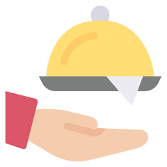 Service dish food flat icon