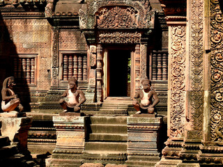 Banteay Srey is a 10th-century Cambodian temple dedicated to the Hindu god Shiva. Located in the...