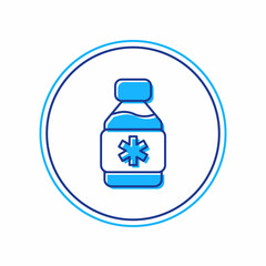 Filled outline Bottle of medicine syrup icon isolated on white background. Vector