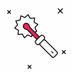 Filled outline Cutter roll for honey icon isolated on white background. Tool of the beekeeper. Vector