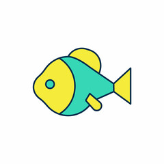 Filled outline Fish icon isolated on white background. Vector