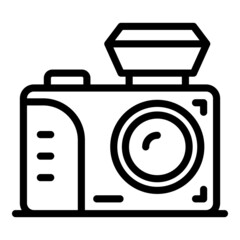 Camera old model icon outline vector. Photo studio
