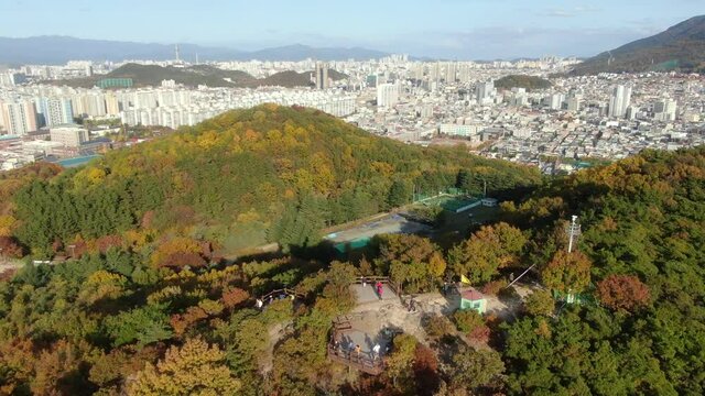 학산 서봉 전망대에서 본 대구시 전경