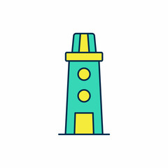 Filled outline Lighthouse icon isolated on white background. Vector